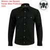Men's Black Denim Kevlar Lined Armoured Biker Shirt 