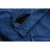 Men's Motorcycle Blue Denim Kevlar Lined Protective Biker Shirt 