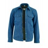 Men's Motorcycle Blue Denim Kevlar Lined Protective Biker Shirt 
