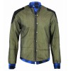 Men's Blue Denim Kevlar Lined Armour Bomber Jacket 