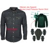Men's Grey Denim Kevlar Lined Armoured Motorcycle Biker Shirt