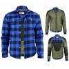 Men's Motorcycle Reinforced Flannel Kevlar Lined Biker Shirt 