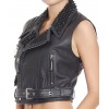 Women's Brando Punk Studded Biker Leather Vest