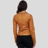 Women Brown Studded Leather Jacket