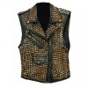 Women's Full Studded Brando Rock Punk Biker Leather Vest