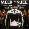 Men’s Gothic Black & White Leather Biker Jacket – Studs, Fringe, Punk Rock Goth Club Style Men’s Gothic Black & White Leather Biker Jacket – Studs, Fringe, Punk Rock Goth Club Style
