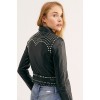 Women Studded Black Leather Jacket