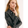 Women Studded Black Leather Jacket