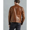 Men's Waxed Tan Sheepskin Racer Leather Jacket