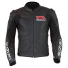 SUZUKI GSX-R Men's Custom Motorbike Racing Motorcycle Black Leather Jacket