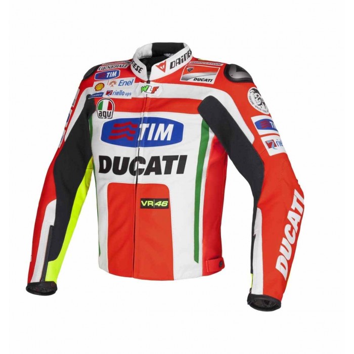Men's Ducati CORSE Valentino Rossi Replica Motorbike Leather Jacket