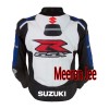 Mens Suzuki GSXR Custom Motorcycle Racing Cowhide Leather Biker Jacket CE Armor