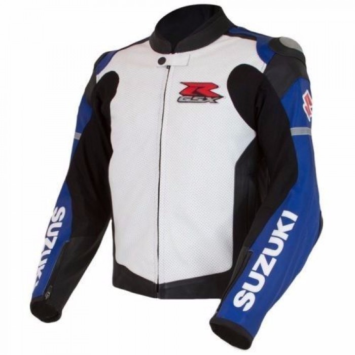SUZUKI 1078 Red Leather Jacket Racing Motorbike Biker Motorcyclist Armour Coat 