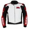 Men's Suzuki GSXR Red Motorcycle Racing Leather Jacket