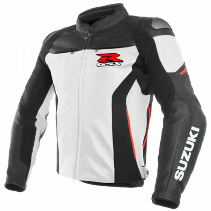 Men's Suzuki GSXR Motorcycle MotoGp Racing Leather Jacket