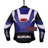 Men's Suzuki GSXR Blue Leather Motorcycle Racing Jacket