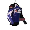 Men's Suzuki GSXR Blue Leather Motorcycle Racing Jacket