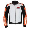Men's Suzuki GSXR Orange Motorcycle Racing Leather Jacket