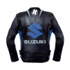 Men's Blue Suzuki MotoGP Motorcycle Racing Leather Jacket