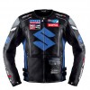 Men's Blue Suzuki MotoGP Motorcycle Racing Leather Jacket
