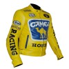 Men's Honda Camel Racing Motorcycle Yellow Leather Jacket