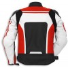 Men's Red White Motorcycle Racing Cowhide Biker Leather Jacket