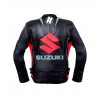 Men's Red Black Suzuki Motul Champion Motorbike Racing Leather Jacket