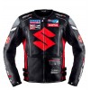 Men's Red Black Suzuki Motul Champion Motorbike Racing Leather Jacket