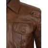 Men's Expendables 2 Spanish Brown Vintage Waxed Jason Statham Leather Jacket