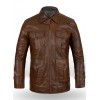 Men's Expendables 2 Spanish Brown Vintage Waxed Jason Statham Leather Jacket