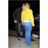 Hilary Duff Biker Style Yellow Leather Jacket