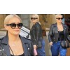 Hilary Duff Leather Biker Jacket 