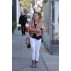 Hilary Duff Pink Leather Biker Jacket 