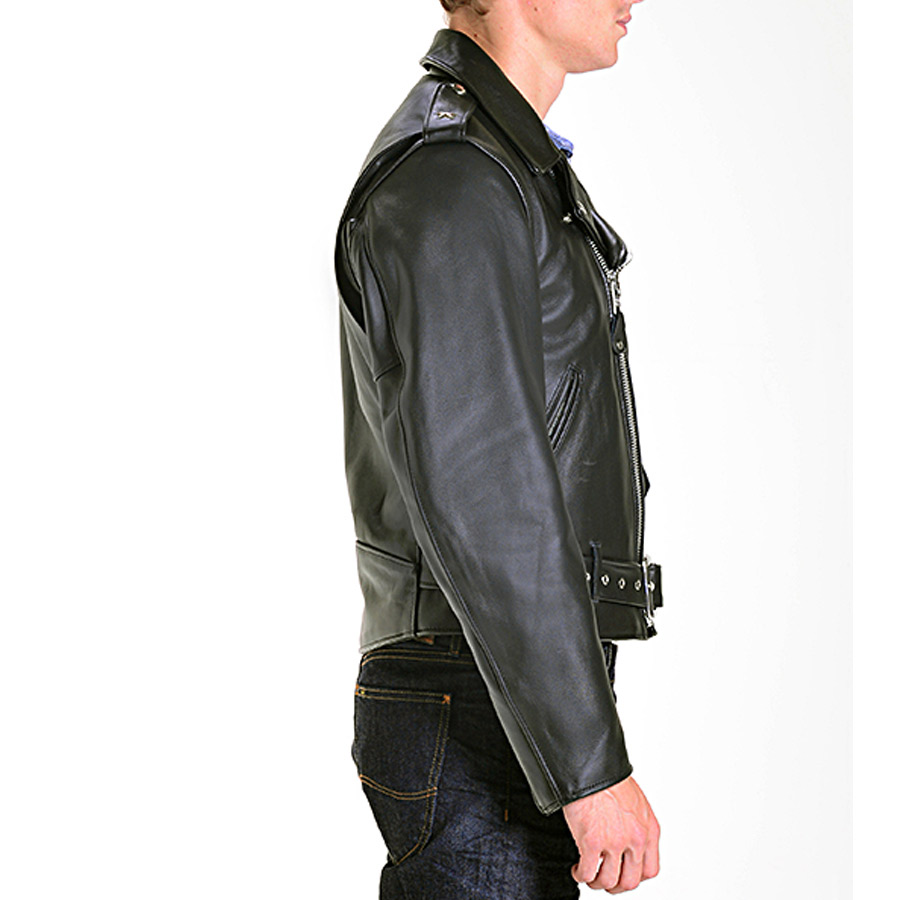 thumbnail image 2 of THE BIKER USA Mens Genuine Leather Perfecto Jacket – Motorcycle Style, Blue, S To 5XL, New With Tags 2 of 2