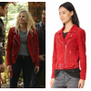 Once Upon A Time Season 7 Episode 2 Emma Swan Red Suede Zip Moto Jacket