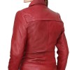 "ONCE UPON A TIME" Jennifer Morrison "Emma Swan" Ladies Red Sheepskin Movie Leather Jacket