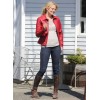 "ONCE UPON A TIME" Jennifer Morrison "Emma Swan" Ladies Red Sheepskin Movie Leather Jacket