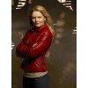 "ONCE UPON A TIME" Jennifer Morrison "Emma Swan" Ladies Red Sheepskin Movie Leather Jacket