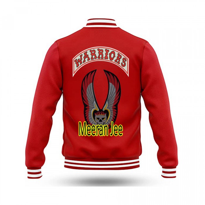 The Warriors Movie Vest Red Wool Bomber Jacket With The Warriors Patches